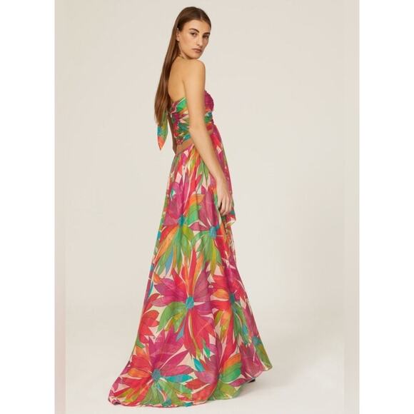 B39 Ronny Kobo Natasha Halter Dress M Whimsical Coquette Resortcore Swiftie - Picture 2 of 11